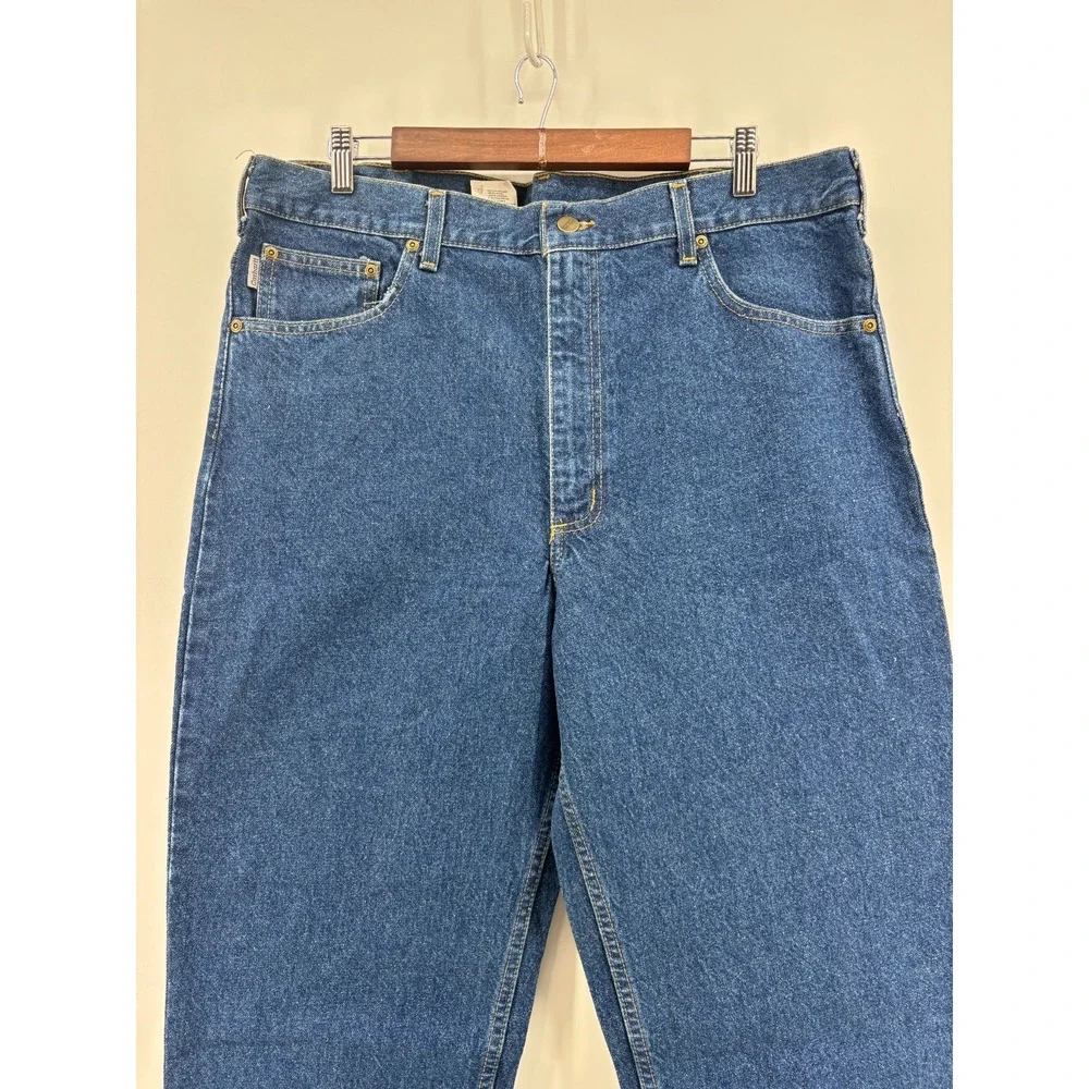 Carhartt B17 Relaxed Fit Tapered Leg Jeans Mens 38x34 Blue Denim Workwear NWT